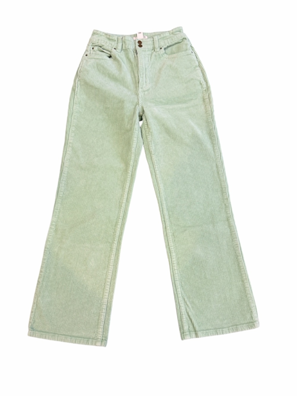 Billabong x Salty Blonde Sage Green Corduroy Pants High Rise Straight Leg 26 - Picture 1 of 10